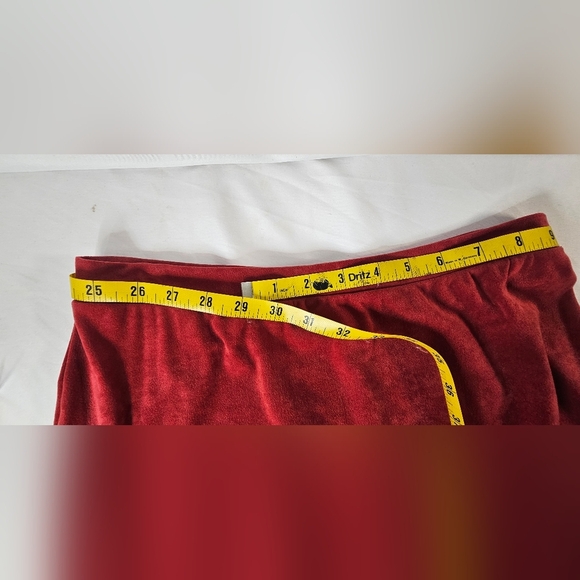 Vintage Bettina Riedel Red Faux Suede Skirt Size M - Picture 8 of 9